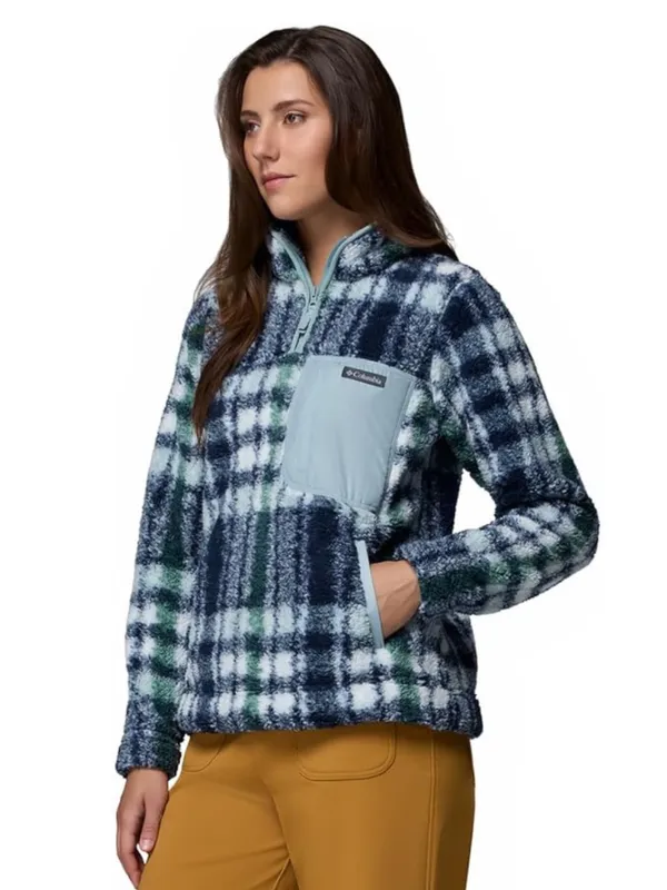 💙Columbia So Soft West Bend 1/4 Zip Fleece Pullover Plaid Jacket💙 ~medium 🆕 - Image 9