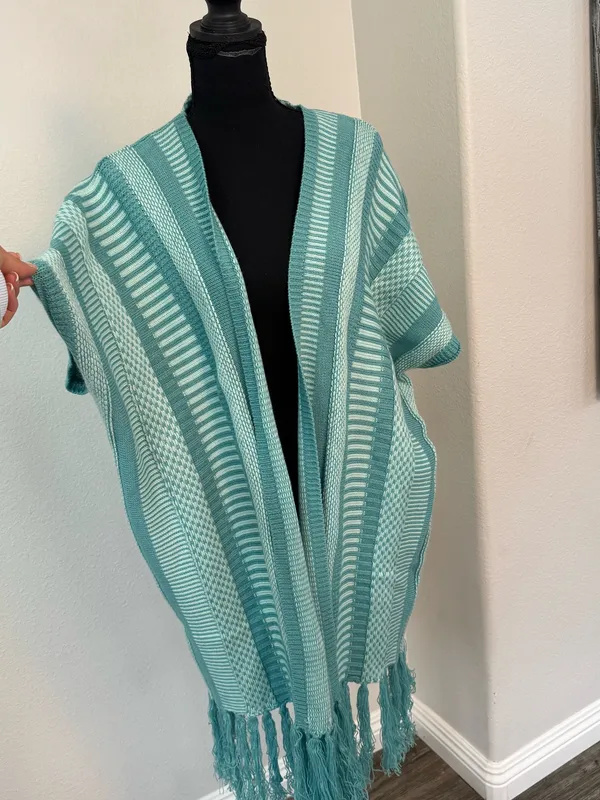NWT Anthropologie Akemi + Kin Teal Fringe Kimono Cardigan - Image 2