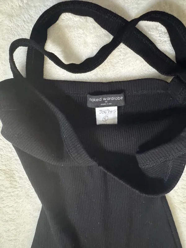 Naked Wardrobe Ribbed Cross-Back Jumpsuit - Size XS - Image 2
