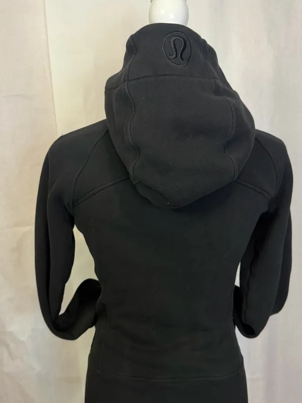 lululemon athletica Black Hooded Zip Bomber Jacket - Image 7