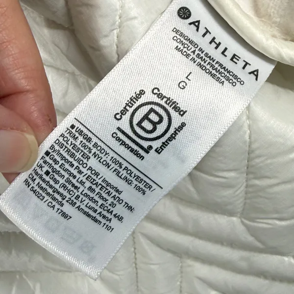 Athleta Tugga Sherpa Snap Pullover‎ Fleece Jacket Cream White Womens Large L - Image 5