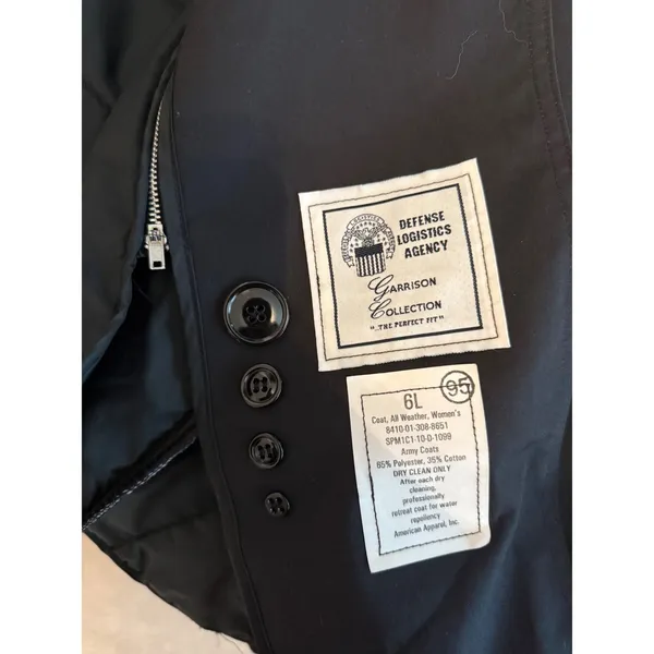 Black‎ Trench Coat Women 6L Military - Image 4