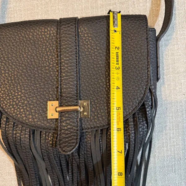 Metaphor Black Fringed Crossbody Bag Vegan Leather Boho‎ Festival Western Purse - Image 7