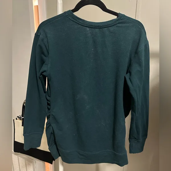 Embroidered Mama Isabel Maternity Women’s Dark Green Pullover size small - Image 5