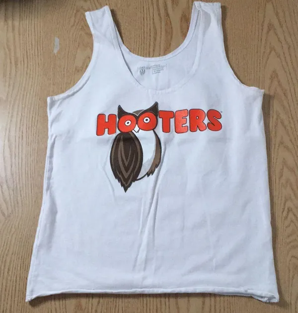 B46 #1 Hooters Girl Worn Uniform Tank & New Shorts Stretchy Size Medium - Image 3