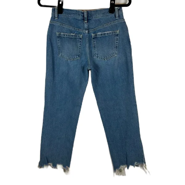 We The Free Maggie Button Fly Denim‎ Cropped Jeans Womens Size 25 Frayed Hem - Image 2