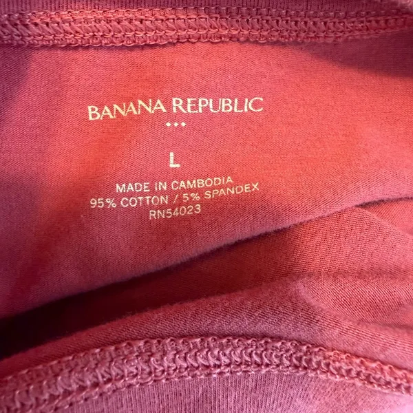 Y2K Banana Republic‎ 2008 Tee Shirt Women LG Rose Preppy Retro Festival Concert - Image 3