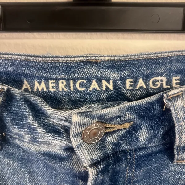 American Eagle Outfitters Distressed High-Rise Blue Jeans - Image 2