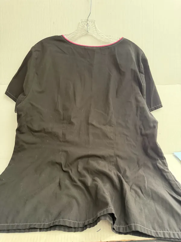 SB Scrubs Black Scrub Top with Pink Ribbon Accent - Image 3