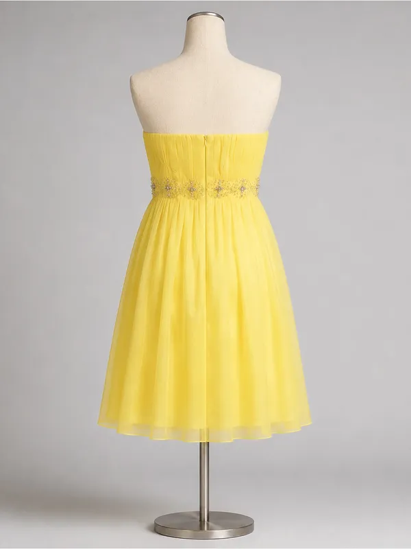 NWT May Queen Yellow Strapless Beaded Y2K HOCO Dress Plus 16 Party - Image 8
