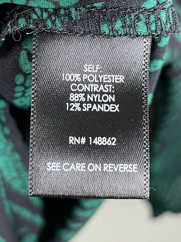 Torrid Georgette Lace Trim Drop Leopard Green Print Long Sleeve Blouse Size 3X - Image 7