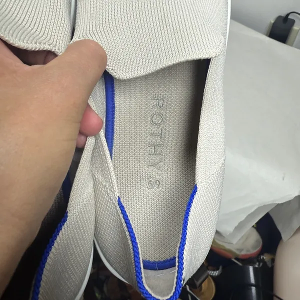 Rothy’s The Original Slip-On Sneaker Off-White/ Light Gray Sz 10 - Image 11