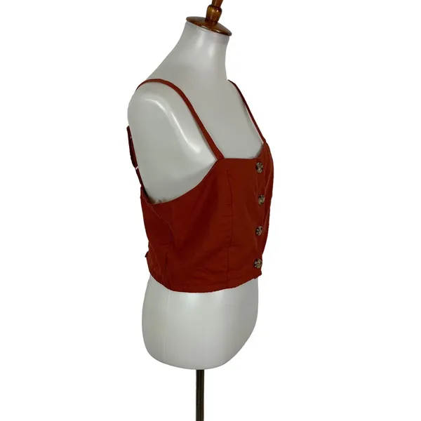 Purple Snow Brown Crop Top XL Button Front‎ Y2K Retro Cottagecore Fall - Image 3