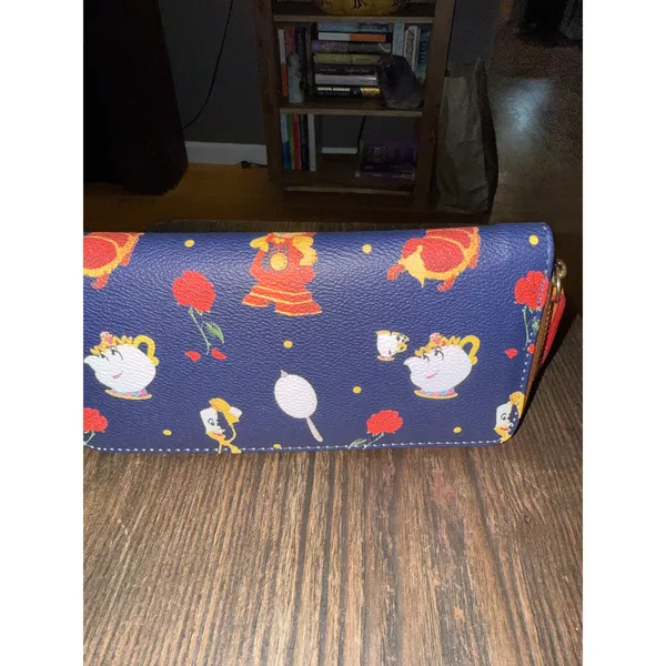 Beauty and the Beast Navy Zip Around Wristlet Wallet Mrs Potts Lumiere - Image 3