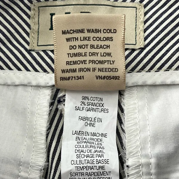 L.L. Bean Favorite Fit Curvy Striped Cotton Straight Leg Pants Hemmed 6T - Image 5