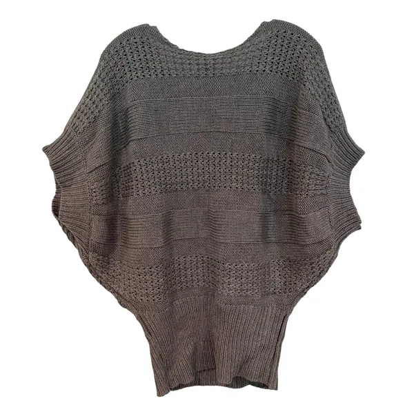 Dex Knit Batwing Sleeve Pullover Sweater Women's‎ Small Gray Boho Hippie Retro - Image 6