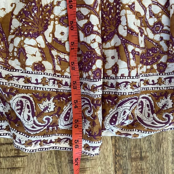Anthropologie Love the Label Maxi Dress S Cottagecore Smocked Tiered Block Print - Image 14