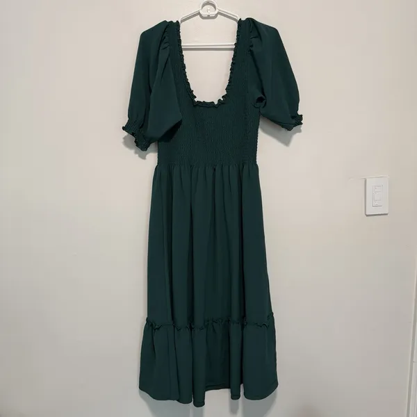 Hill House Home NWT Louisa Nap Dress in Botanical Garden Green Size Medium - Image 4