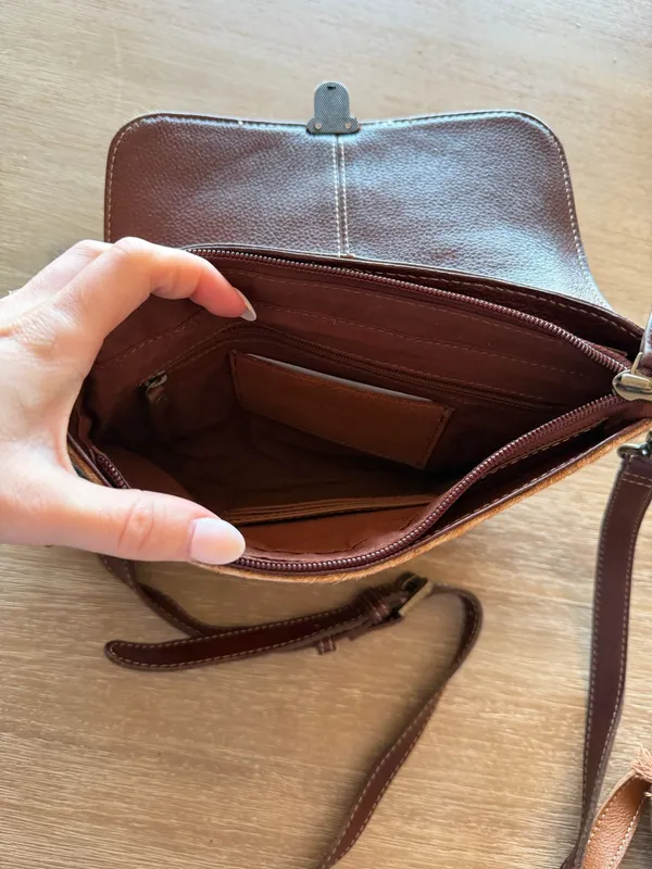 Myra Bags Ridge Morning Glory Leather and Hairon Crossbody - Image 7