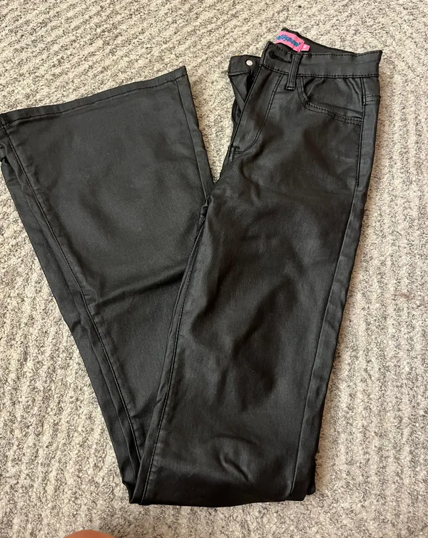 Edikted Flare Leather Pants - Image 2