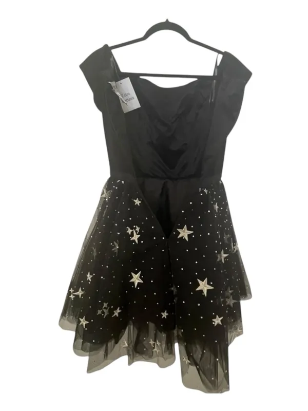 new Sherri Hill ★ 51505 ★ Off the Shoulder Tulle A Line Cocktail Dress ★ Black 4 - Image 6