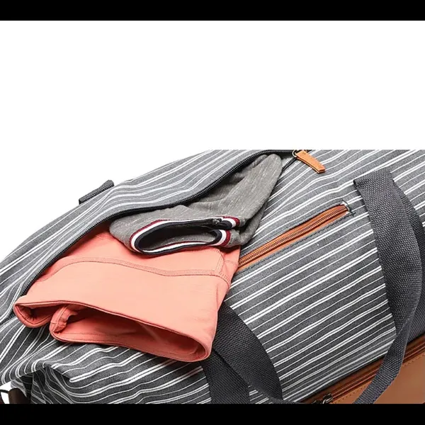 Blue and white Stripe weekender bag by DSW - Image 6