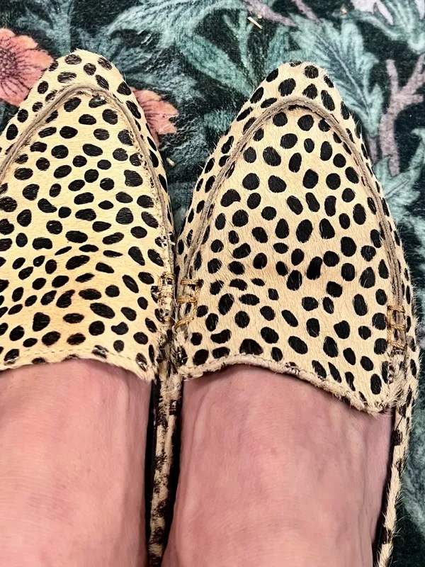 Express Cowhide Leopard-Print Pointed Toe Flats - Image 4