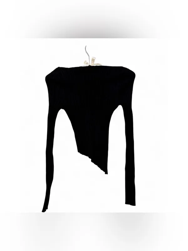 Lulus Women’s Yanis Black Ribbed Asymmetrical Cutout Long Sleeve Sweater Size XS - Image 12