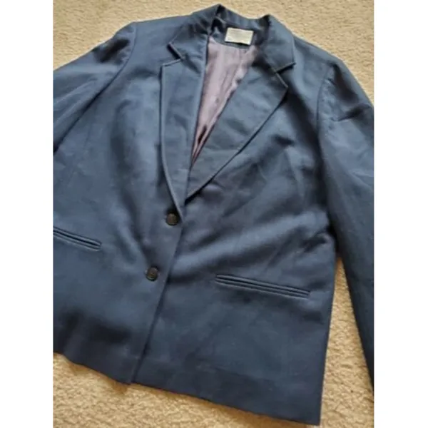 VTG Pendleton 100%‎ Pure Virgin Wool Navy Blue Blazer Jacket Woman’s Size… - Image 4
