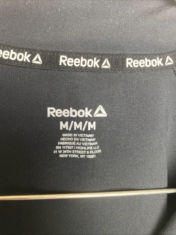 Reebok Black Long Sleeve Quarter Zip Athletic Sport Top M - Image 4