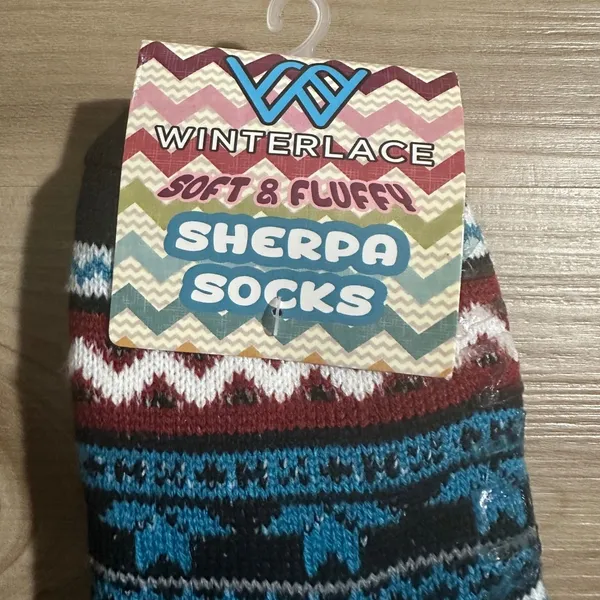Winterlace Sherpa Socks Soft & Fluffy Two Pair Snowflake Cabin Socks‎ - Image 4
