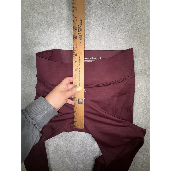 Outdoor Voices Tech Sweat Core 3 4 Leggings Womens Burgundy S Logo Mid Rise - Image 9