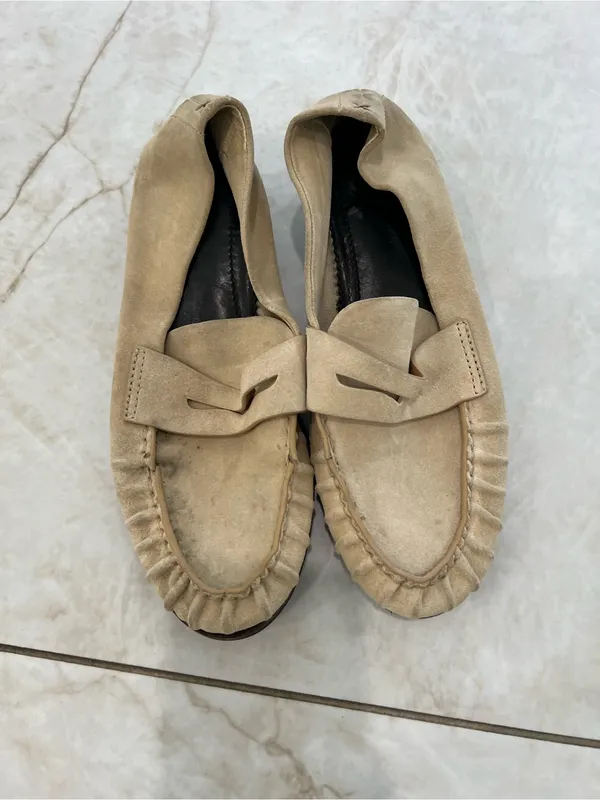 Rag & Bone Irish Cream Suede Lexi Suede Penny Loafers Size 38 EU $398 - Image 3