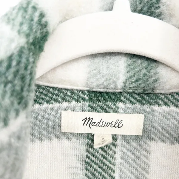 Madewell Womens Plaid Double Breasted Dasani Blazer Fleece Jacket Size S Green‎ - Image 6