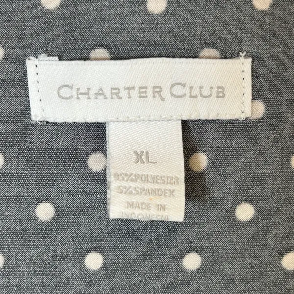 Charter Club Womens Polka Dot Cowl Neck Sleeveless Top Black White XL Stretch - Image 4