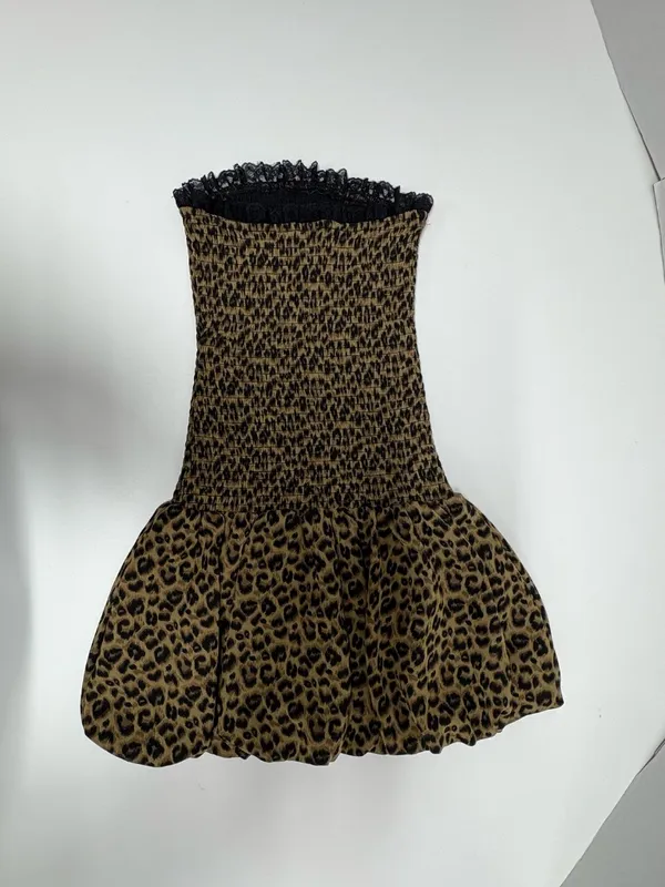 Sky to Moon Leopard Print‎ Strapless Tube Dress - Size S. - Image 6