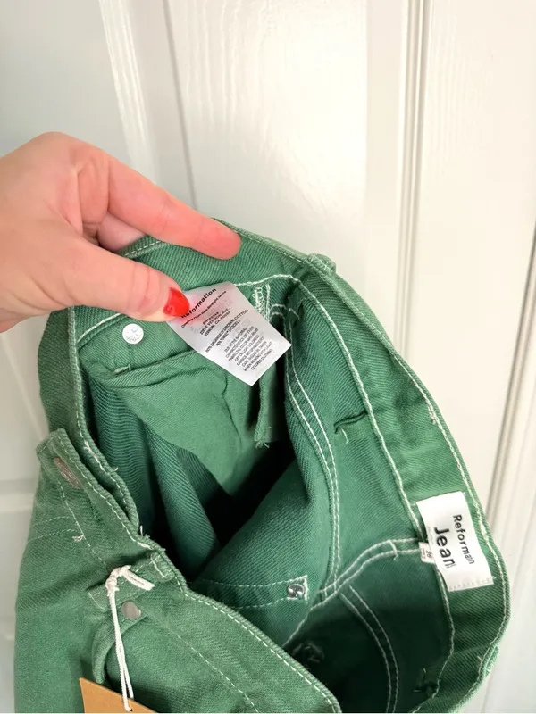 Reformation NWT Green Grass High-Rise Straight‎ Jeans Size 26 - Image 5