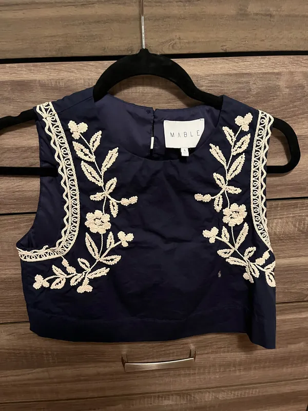 Mable Navy Embroidered Skirt Set - Image 5
