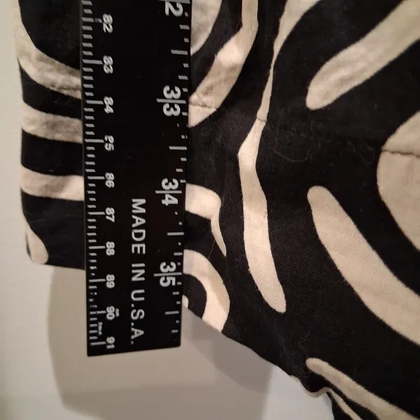 Banana Republic Factory Linen Blend Mini Dress Abstract Black/Beige sz M Pockets - Image 7