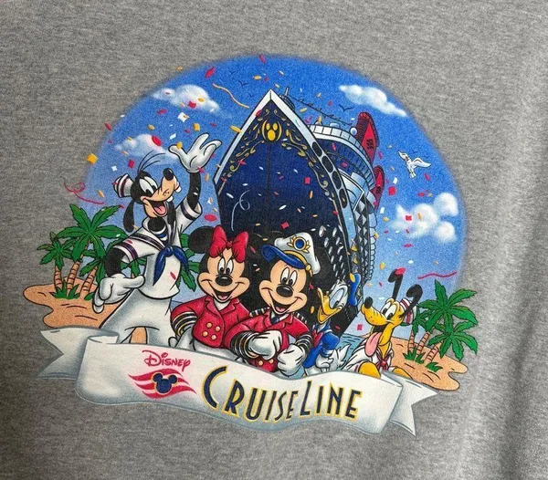 STAINED Vintage Disney Cruise Line Crewneck Sweatshirt Character Signatures XL - Image 4