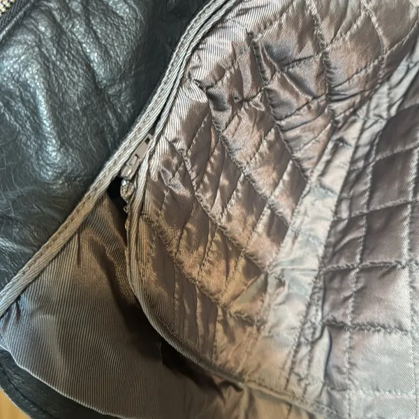 Wilson's leather thinsulate black leather Collared Zip Front Pockets‎ jacket L - Image 11