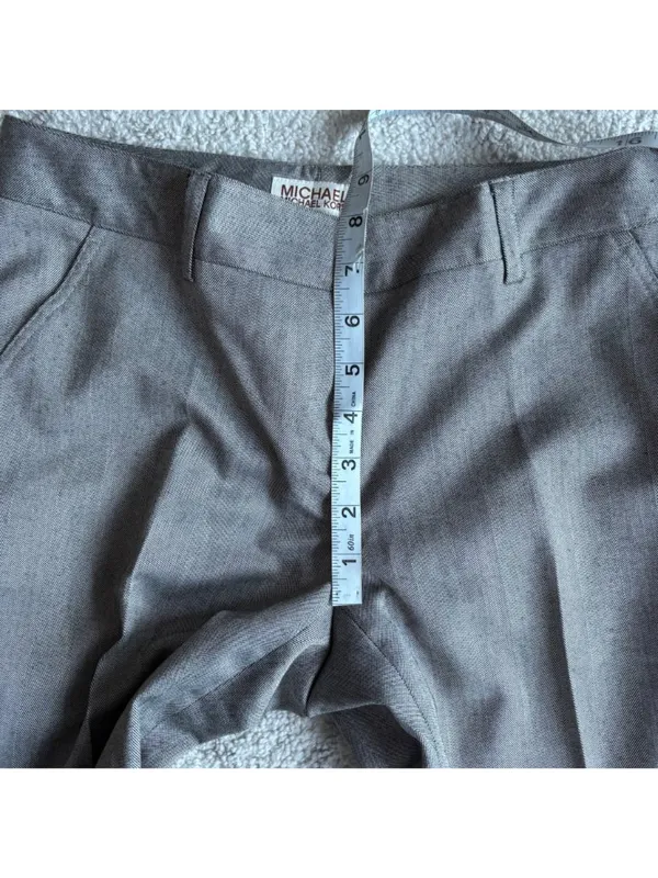 Michael Michael Kors Gray Herringbone Dress Pants Straight Leg Career Workwear - Image 9