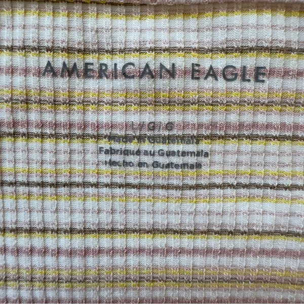 American Eagle Outfitters Striped Halter Tank Top Cropped Sleeveless Y2K Crop L - Image 7