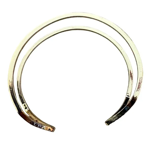 Victorias Secret Gold Tone Crystal Geometric Double Band Cuff Bracelet‎ - Image 2