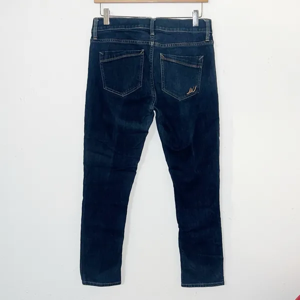 Express MidRise dark wash double button cropped legging jeans - Image 5