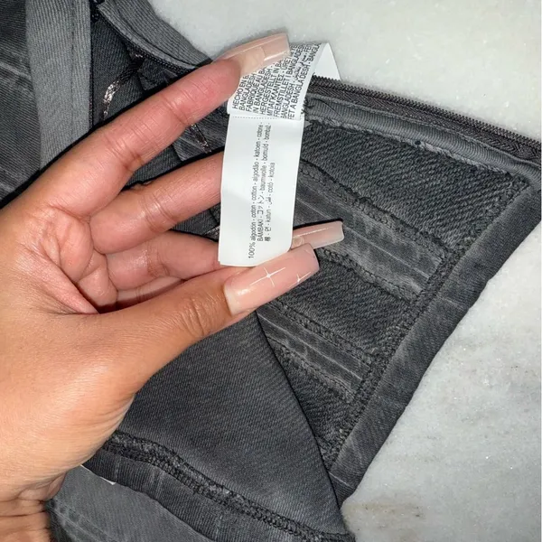 Zara Charcoal Washed Denim Corset Crop Top Structured Bustier Cotton Wmns Small - Image 9