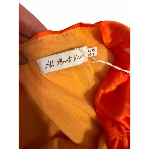 NWT All About May Orange and Pink Floral Dress - US Size 6 - Image 3