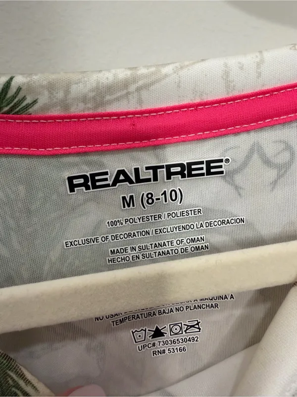 Realtree‎ White Pink Camo Long Sleeve Hunting Shirt Size Medium - Image 3