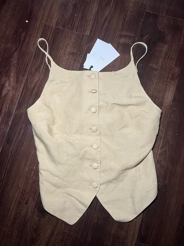 NWT Onia Air Linen High Neck Top Size 10 - Image 2
