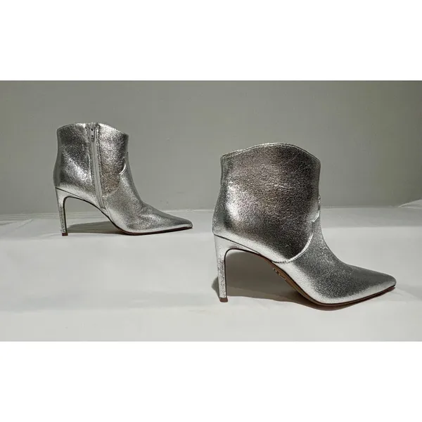 NEW Express silver metallic pointed toe ankle boots  Size 7 - Image 4